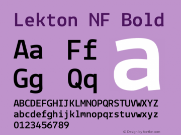 Lekton-Bold Nerd Font Complete Windows Compatible Version 34.000 Font Sample
