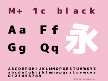 M+ 1c black  Font Sample