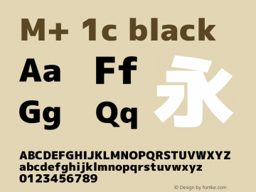 M+ 1c black  Font Sample