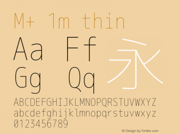 M+ 1m thin  Font Sample