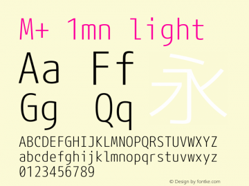 M+ 1mn light  Font Sample