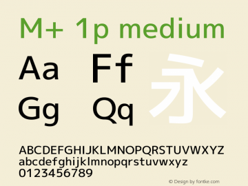 M+ 1p medium  Font Sample