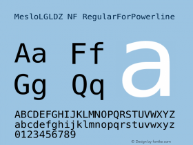 Meslo LG L DZ Regular Nerd Font Complete Windows Compatible 1.210 Font Sample