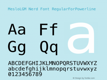 Meslo LG M Regular Nerd Font Complete 1.210 Font Sample