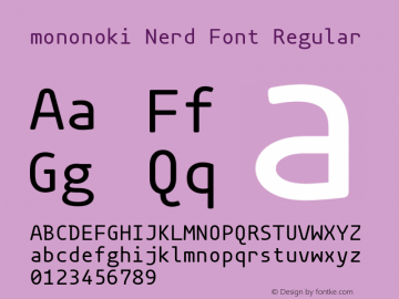 mononoki-Regular Nerd Font Complete Version 1.001图片样张