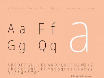 Noto Sans Condensed Thin Nerd Font Complete Mono Version 2.000;GOOG;noto-source:20170915:90ef993387c0; ttfautohint (v1.7)图片样张