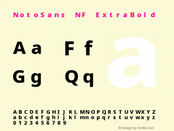 Noto Sans ExtraBold Nerd Font Complete Mono Windows Compatible Version 2.000;GOOG;noto-source:20170915:90ef993387c0; ttfautohint (v1.7)图片样张