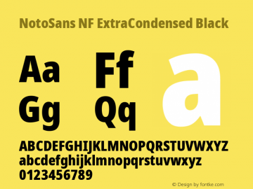 Noto Sans ExtraCondensed Black Nerd Font Complete Windows Compatible Version 2.000;GOOG;noto-source:20170915:90ef993387c0; ttfautohint (v1.7)图片样张