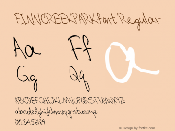 FINNCREEKPARKfont Regular Altsys Fontographer 3.5  3/29/01 Font Sample
