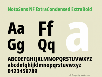 Noto Sans ExtraCondensed ExtraBold Nerd Font Complete Windows Compatible Version 2.000;GOOG;noto-source:20170915:90ef993387c0; ttfautohint (v1.7)图片样张