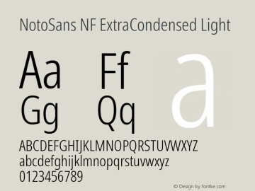 Noto Sans ExtraCondensed Light Nerd Font Complete Windows Compatible Version 2.000;GOOG;noto-source:20170915:90ef993387c0; ttfautohint (v1.7)图片样张