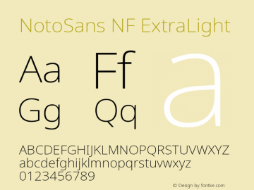 Noto Sans ExtraLight Nerd Font Complete Windows Compatible Version 2.000;GOOG;noto-source:20170915:90ef993387c0; ttfautohint (v1.7)图片样张