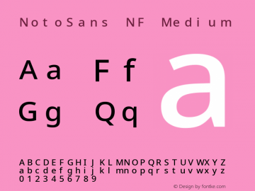 Noto Sans Medium Nerd Font Complete Mono Windows Compatible Version 2.000;GOOG;noto-source:20170915:90ef993387c0; ttfautohint (v1.7)图片样张