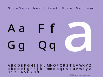 Noto Sans Medium Nerd Font Complete Mono Version 2.000;GOOG;noto-source:20170915:90ef993387c0; ttfautohint (v1.7)图片样张