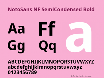 Noto Sans SemiCondensed Bold Nerd Font Complete Windows Compatible Version 2.000;GOOG;noto-source:20170915:90ef993387c0; ttfautohint (v1.7)图片样张