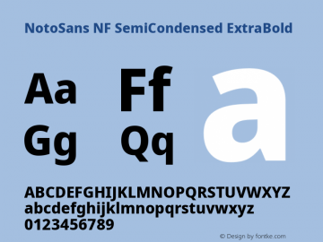 Noto Sans SemiCondensed ExtraBold Nerd Font Complete Windows Compatible Version 2.000;GOOG;noto-source:20170915:90ef993387c0; ttfautohint (v1.7)图片样张