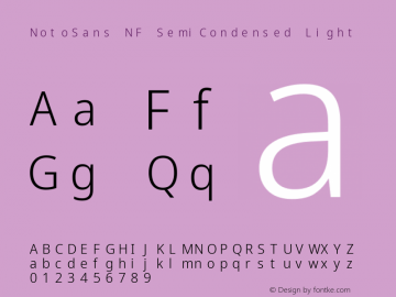 Noto Sans SemiCondensed Light Nerd Font Complete Mono Windows Compatible Version 2.000;GOOG;noto-source:20170915:90ef993387c0; ttfautohint (v1.7) Font Sample