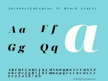 Noto Serif Display Black Italic Nerd Font Complete Mono Windows Compatible Version 2.000;GOOG;noto-source:20170915:90ef993387c0; ttfautohint (v1.7) Font Sample
