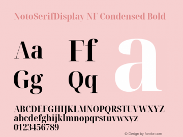 Noto Serif Display Condensed Bold Nerd Font Complete Windows Compatible Version 2.000;GOOG;noto-source:20170915:90ef993387c0; ttfautohint (v1.7)图片样张