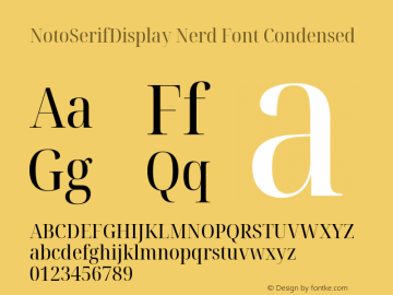 Noto Serif Display Condensed Nerd Font Complete Version 2.000;GOOG;noto-source:20170915:90ef993387c0; ttfautohint (v1.7)图片样张