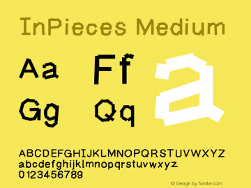 InPieces Medium Version 001.000 Font Sample