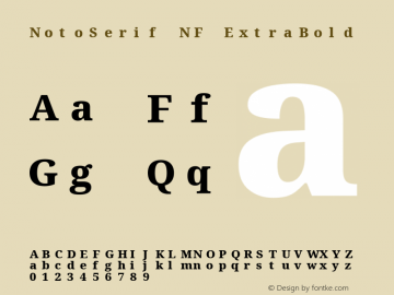 Noto Serif ExtraBold Nerd Font Complete Mono Windows Compatible Version 2.000;GOOG;noto-source:20170915:90ef993387c0; ttfautohint (v1.7) Font Sample