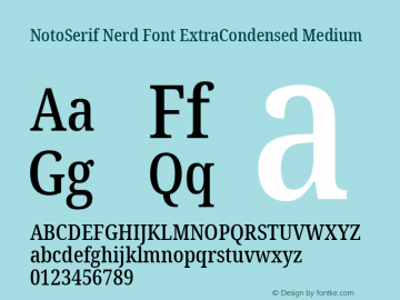Noto Serif ExtraCondensed Medium Nerd Font Complete Version 2.000;GOOG;noto-source:20170915:90ef993387c0; ttfautohint (v1.7)图片样张