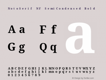 Noto Serif SemiCondensed Bold Nerd Font Complete Mono Windows Compatible Version 2.000;GOOG;noto-source:20170915:90ef993387c0; ttfautohint (v1.7) Font Sample