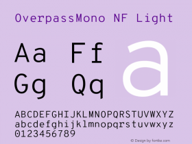 Overpass Mono Light Nerd Font Complete Mono Windows Compatible Version 1.000;DELV;Overpass图片样张