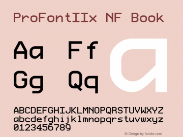 ProFont IIx Nerd Font Complete Windows Compatible Macromedia Fontographer 4.1.5 5/11/97 Font Sample