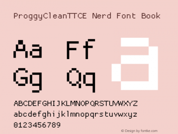 ProggyCleanTT CE Nerd Font Complete 2004/04/15 Font Sample