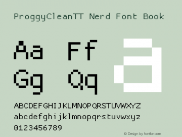 ProggyCleanTT Nerd Font Complete 2004/04/15图片样张