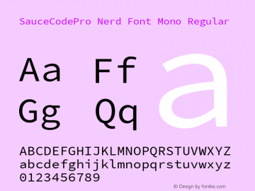 Sauce Code Pro Nerd Font Complete Mono Version 2.010;PS 1.000;hotconv 1.0.84;makeotf.lib2.5.63406图片样张