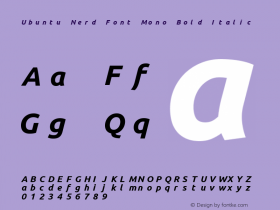 Ubuntu Bold Italic Nerd Font Complete Mono 0.83图片样张