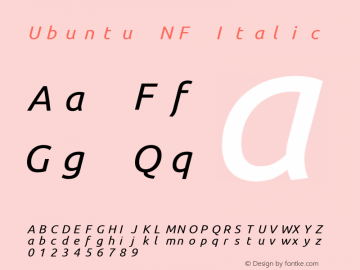 Ubuntu Italic Nerd Font Complete Mono Windows Compatible 0.83图片样张