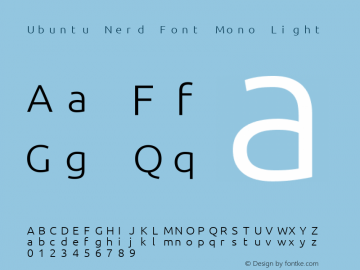 Ubuntu Light Nerd Font Complete Mono 0.83 Font Sample