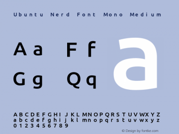 Ubuntu Medium Nerd Font Complete Mono 0.83 Font Sample