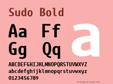 Sudo Bold Version 0.034 Font Sample