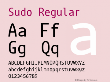 Sudo Regular Version 0.034 Font Sample
