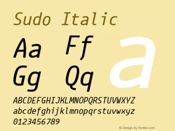Sudo Regular Italic Version 0.034图片样张