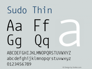 Sudo Thin Version 0.034 Font Sample