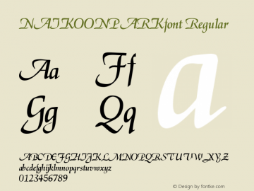 NAIKOONPARKfont Regular Altsys Fontographer 3.5  3/29/01图片样张