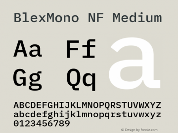 Blex Mono Medium Nerd Font Complete Mono Windows Compatible Version 2.000 Font Sample