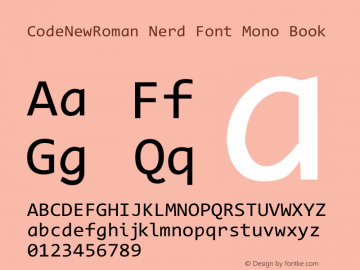 Code New Roman Nerd Font Complete Mono Version 2.00 November 29, 2014 Font Sample