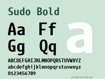 Sudo Bold Version 0.034 Font Sample