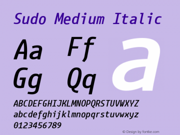 Sudo Medium Italic Version 0.034 Font Sample