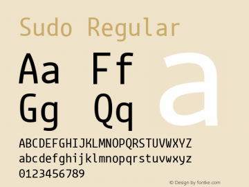 Sudo Regular Version 0.035 Font Sample