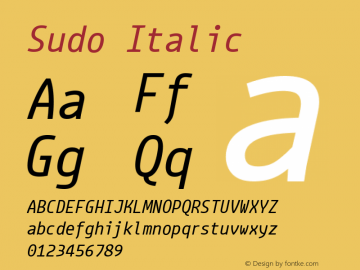 Sudo Regular Italic Version 0.035图片样张