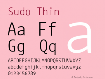 Sudo Thin Version 0.035 Font Sample