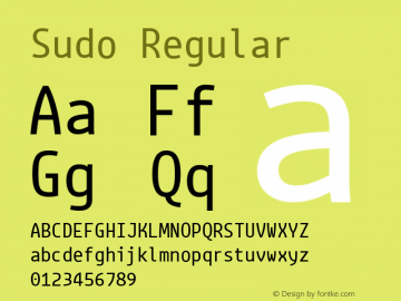 Sudo Regular Version 0.034 Font Sample